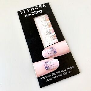 Colorful Floral Nail Bling Gems Decals Stick On Nail Art